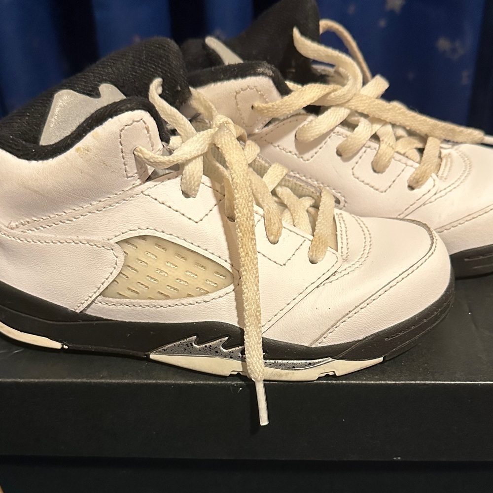 Jordan Kids White and Black Sneakers